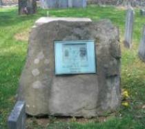Plaque/stone marking the location of the 1721 stone church