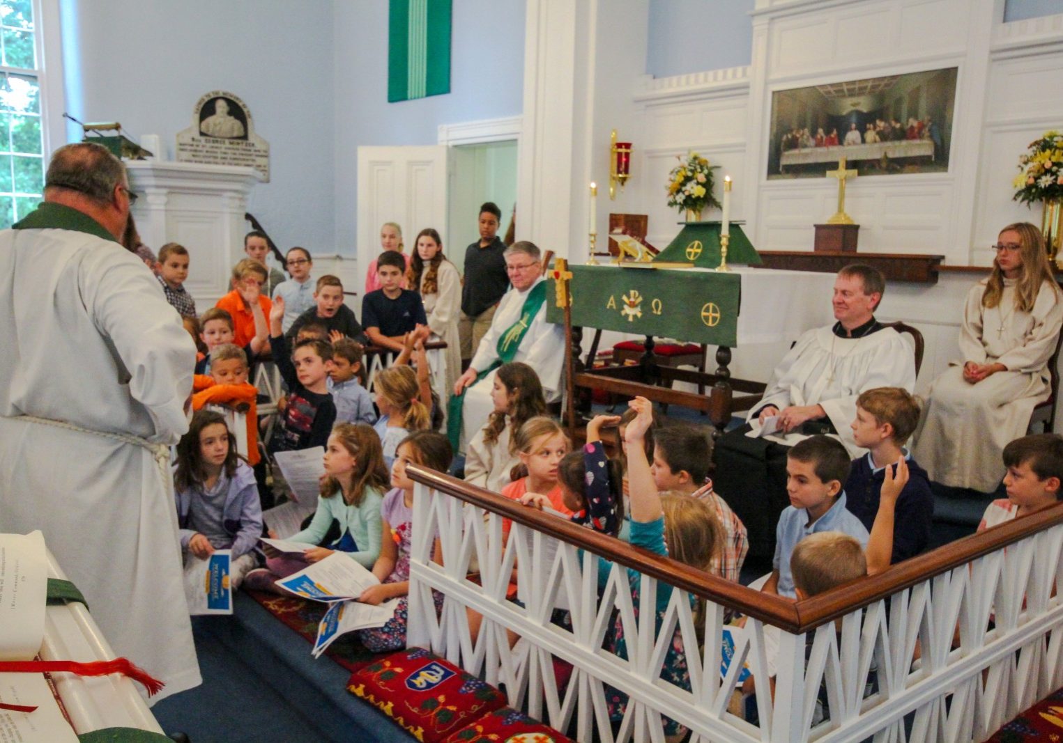Fr Mike with kids Fr Mike with kids